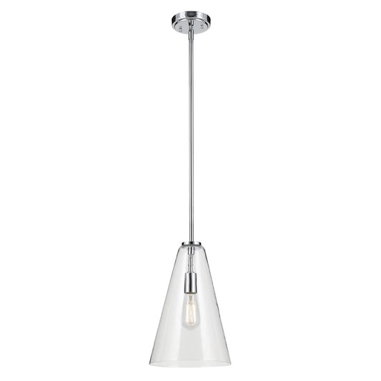 Kichler Everly 1 Light Cone 15.25" Pendant, Chrome/Clear - 42199CH