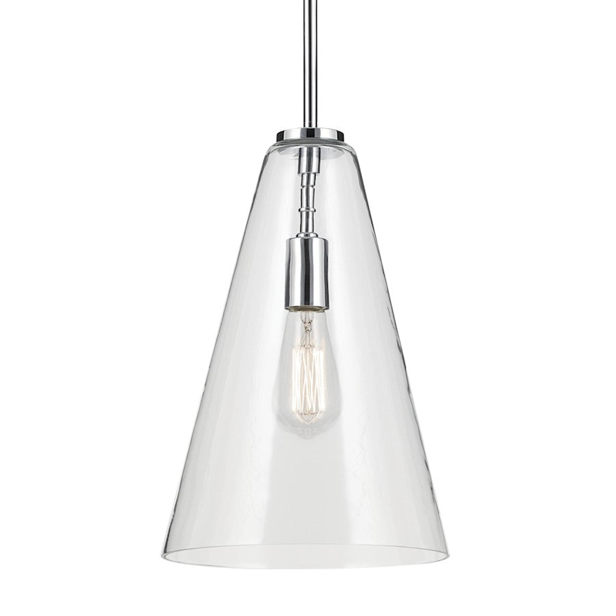 1 Light Cone 15.25" Pendant, Chrome