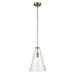 Kichler Everly 1 Light Cone 15.25" Pendant, Brass/Clear Seeded - 42199NBRCS