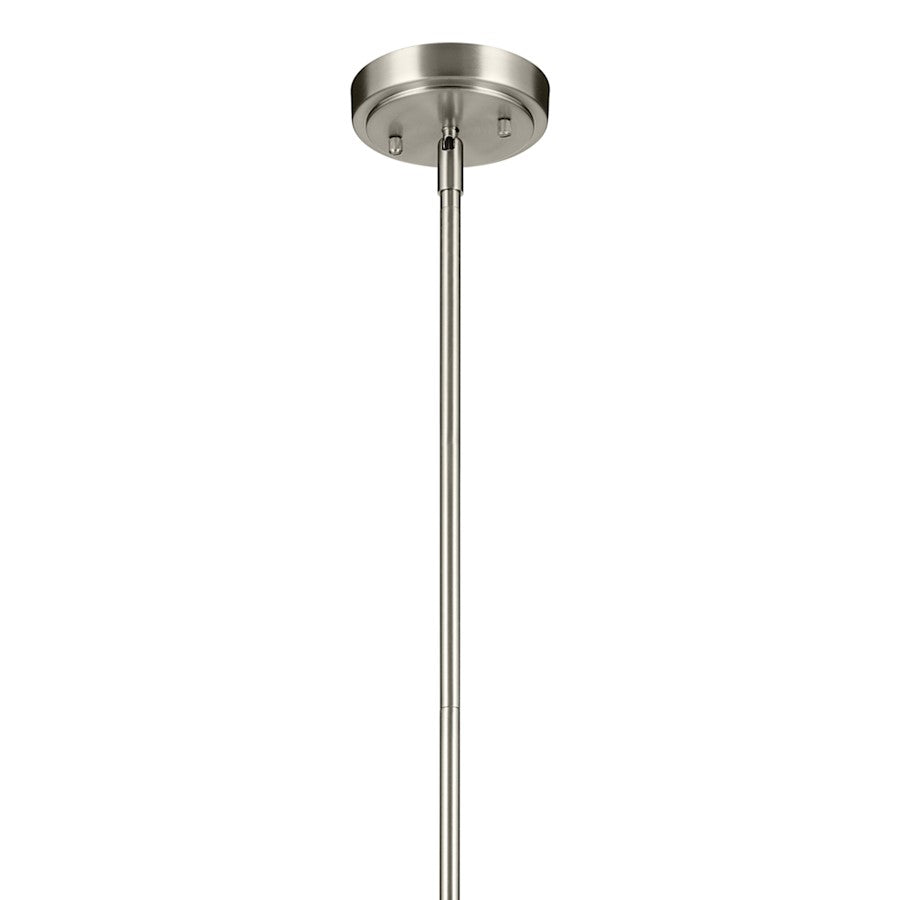 1 Light Cone 15.25" Pendant, Brushed Nickel