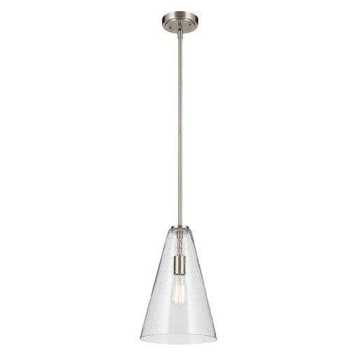 Kichler Everly 1 Light Cone 15.25" Pendant, Nickel/Clear Seeded - 42199NICS