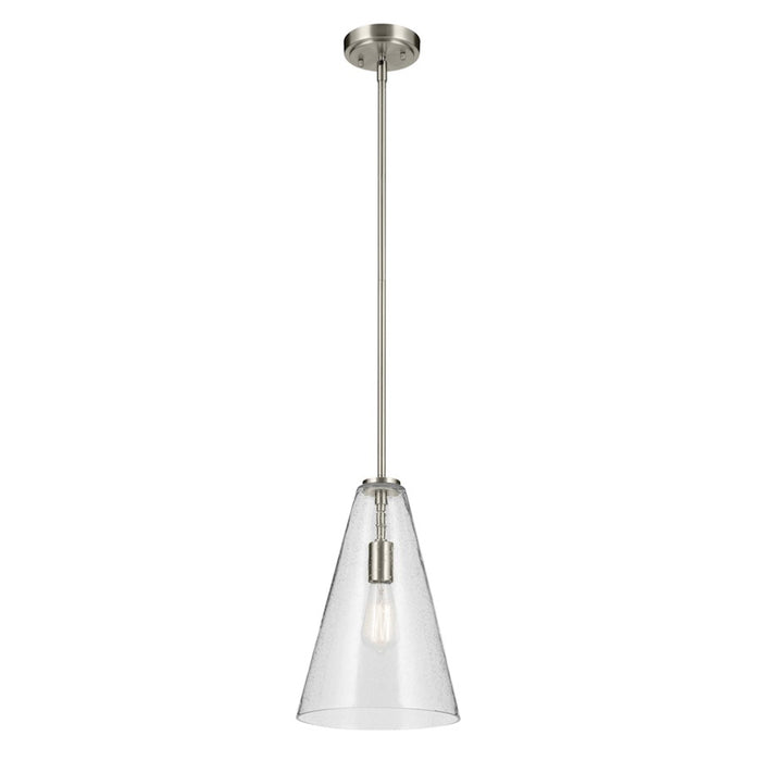 Kichler Everly 1 Light Cone 15.25" Pendant, Nickel/Clear Seeded - 42199NICS