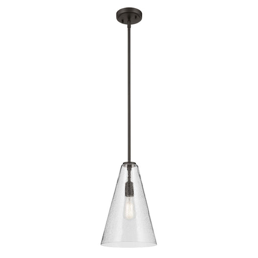 Kichler Everly 1 Light Cone 15.25" Pendant, Olde Bronze/Clear Seeded - 42199OZCS