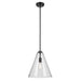 Kichler Everly 1 Light Cone 15.5" Pendant, Black/Clear - 42200BK