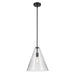 Kichler Everly 1 Light Cone 15.5" Pendant, Black/Clear Seeded - 42200BKCS