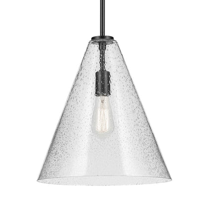 1 Light Cone 15.5" Pendant, Black