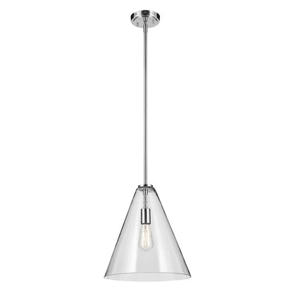 Kichler Everly 1 Light Cone 15.5" Pendant, Chrome/Clear - 42200CH