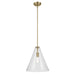 Kichler Everly 1 Light Cone 15.5" Pendant, Brass/Clear Seeded - 42200NBRCS