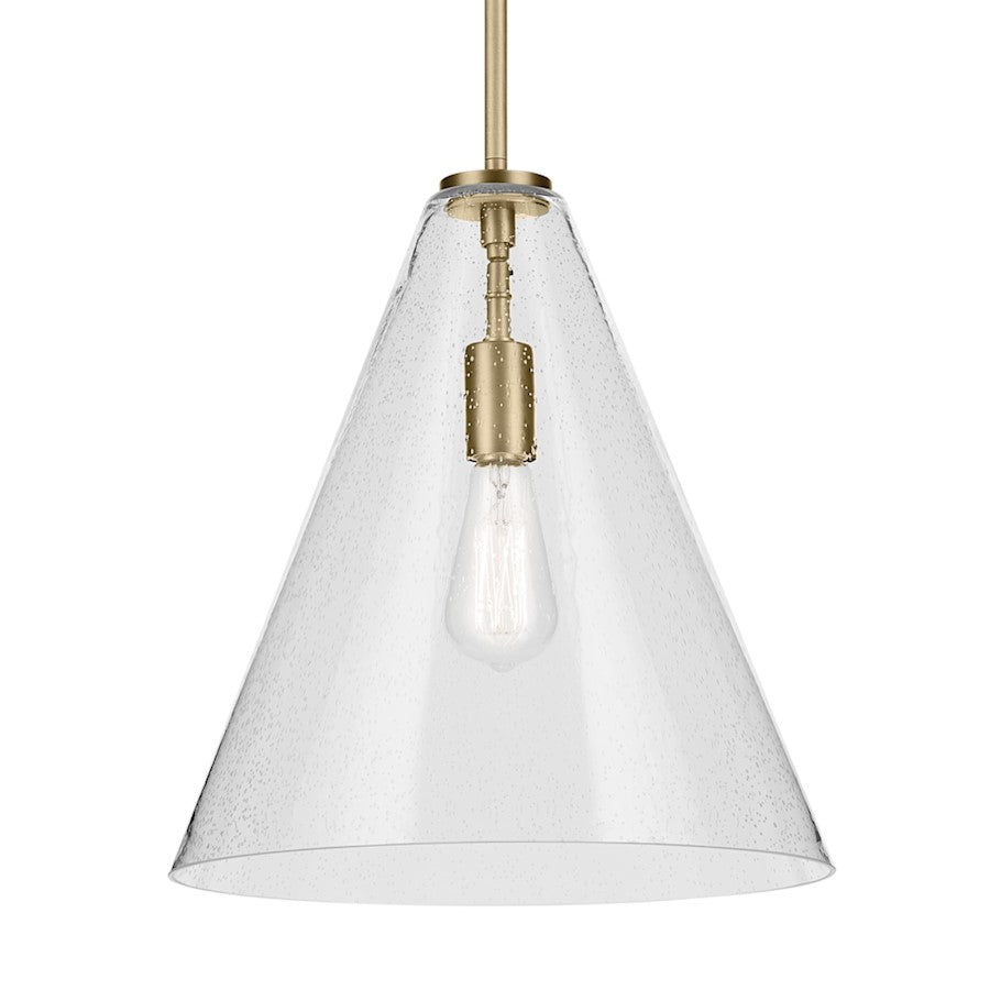 1 Light Cone 15.5" Pendant, Brass