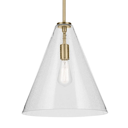 1 Light Cone 15.5" Pendant, Brass