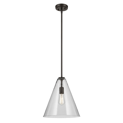 Kichler Everly 1 Light Cone 15.5" Pendant, Olde Bronze/Clear - 42200OZ