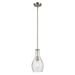 Kichler Everly 1 Light Bell 13.75" Pendant, Nickel/Clear Seeded - 42456NICS