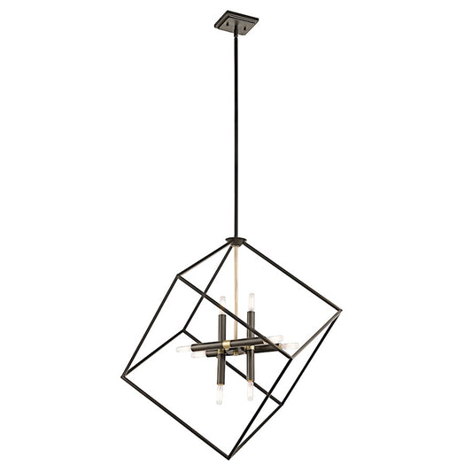 Kichler Cartone 25.5in 8-Light Pendant | Transitional Olde Bronze Steel | Kitchen Island & Dining Room | 25.5 x 31.25 in | Model 42526OZ
