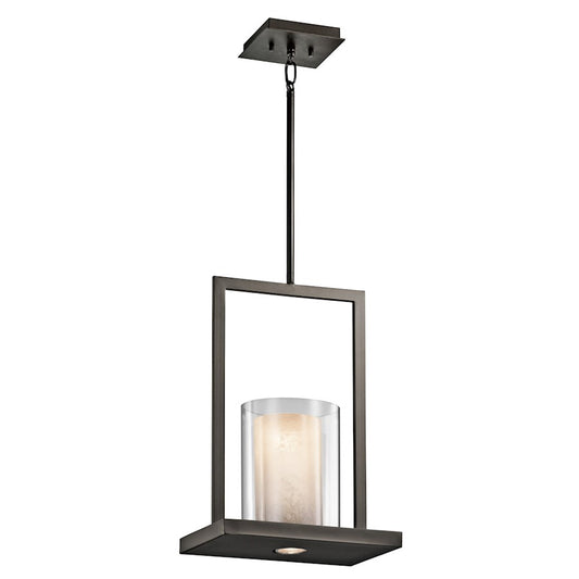 Kichler Triad 12in 1-Light Pendant | Contemporary Olde Bronze and Clear Vetro Mica Glass | Kitchen Island & Dining Room | Model 42549OZ