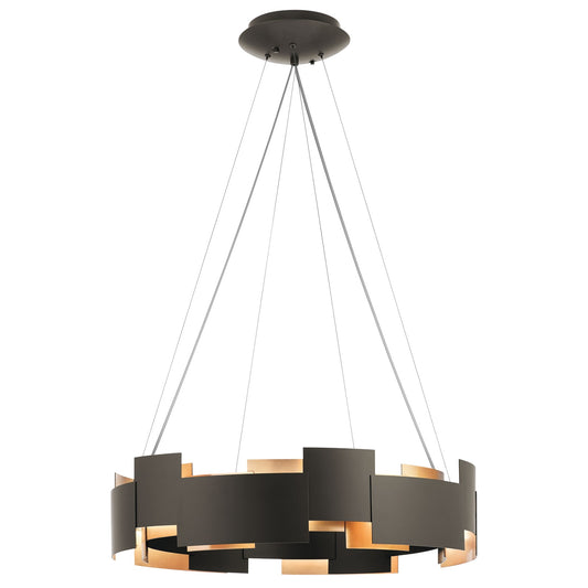 Kichler Moderne 26in 2-Light LED Chandelier | Contemporary Olde Bronze and Polycarbonate | Dining Room & Living Room | Model 42992OZLED