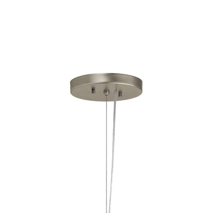 Kichler Moderne 6in 1-Light Mini Pendant | Contemporary Satin Nickel Steel with LED | Kitchen Island & Dining Room | 6 x 12 in | Model 42995SNLED