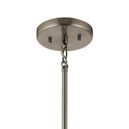 Kichler Braelyn Mini 4in 1-Light Pendant | Industrial Classic Pewter and Clear Seeded Glass | Kitchen Island & Dining Room | Model 43060CLP
