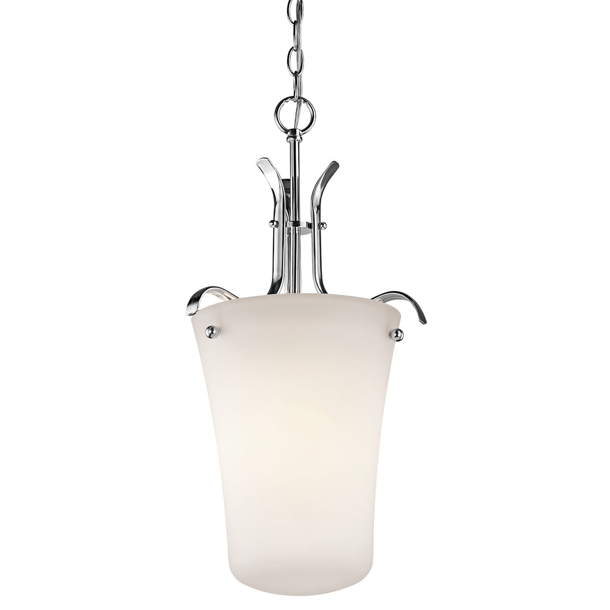 Kichler Armida Large Foyer Pendant 1Lt, Chrome, Satin Etched White