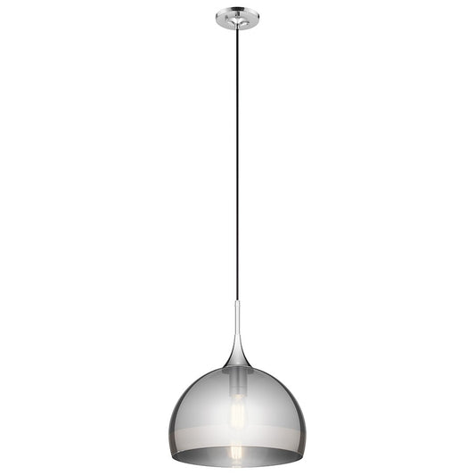 Kichler Tabot 15in 1-Light Pendant | Contemporary Chrome and Smoke Glass | Kitchen Island & Dining Room | 15 x 15 x 18 in | Model 43359CH