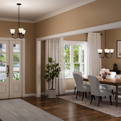 Kichler Jolie 3 Light Mini Chandelier, Black/Clear Satin Etched