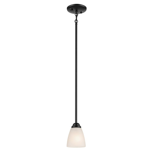 Kichler Jolie 1 Light Mini Pendant, Black/Clear Satin Etched - 43640BK