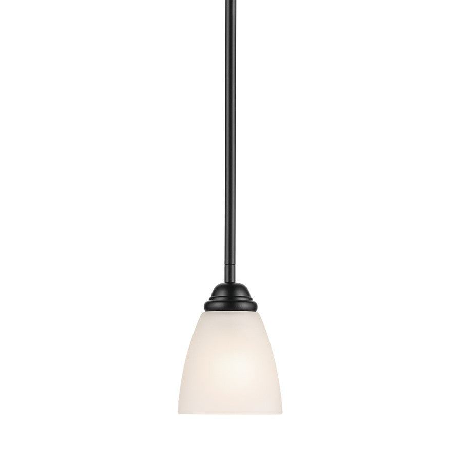 Kichler Jolie 1 Light Mini Pendant, Black/Clear Satin Etched