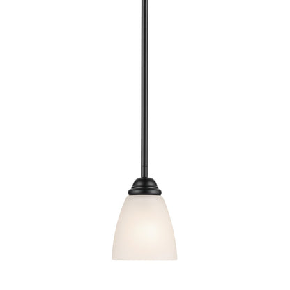 Kichler Jolie 1 Light Mini Pendant, Black/Clear Satin Etched