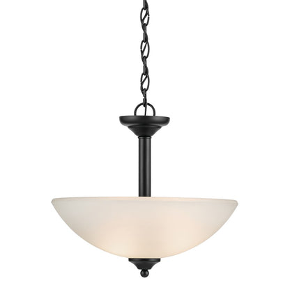 Kichler Jolie 2 Light Pendant/Semi Flush, Black/Clear Satin Etched