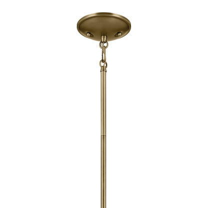 Kichler Shailene 15in 3-Light Mini Chandelier | Traditional Natural Brass & Clear Etched Glass | Dining Room & Kitchen | 17.5 in Dia | Model 43670NBR