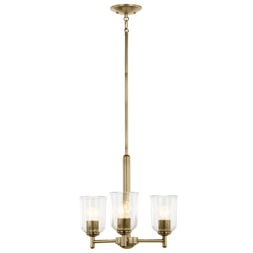 Kichler Shailene 3Lt Round 15.25" Chandelier 1 Tier Small, Brass - 43670NBRCLR