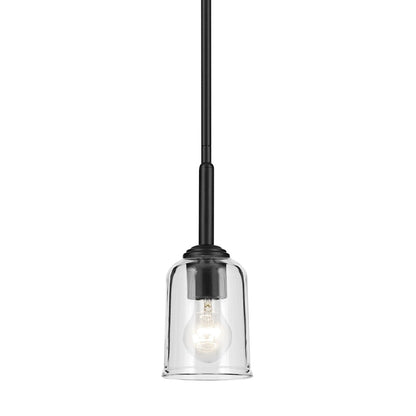 1 Light Bell 11.25" Mini Pendant, Black