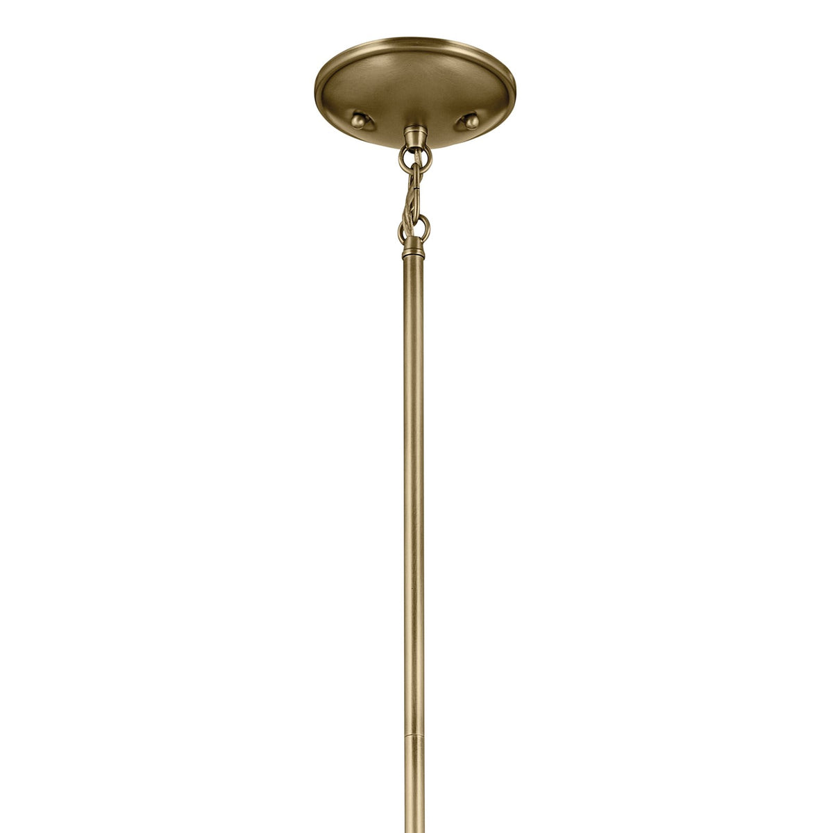 Kichler Shailene 11in 1-Light Mini Pendant | Traditional Natural Brass and Clear Satin Etched Glass | Kitchen Island & Dining Room | Model 43674NBR
