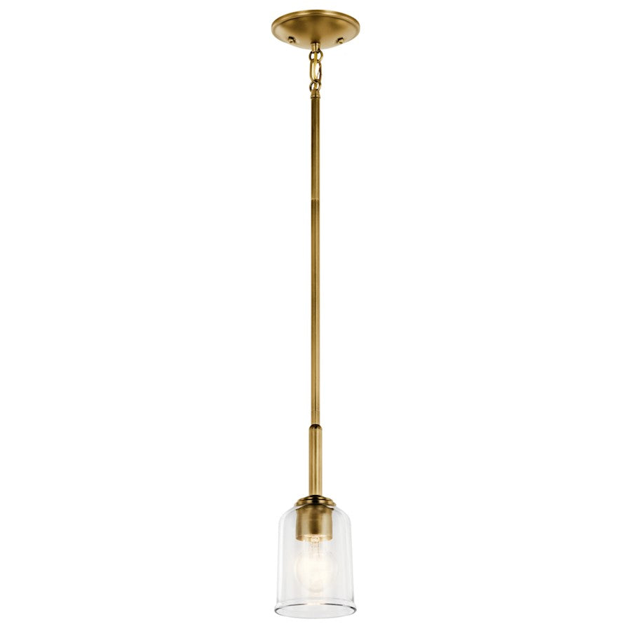 1 Light Bell 11.25" Mini Pendant, Brass