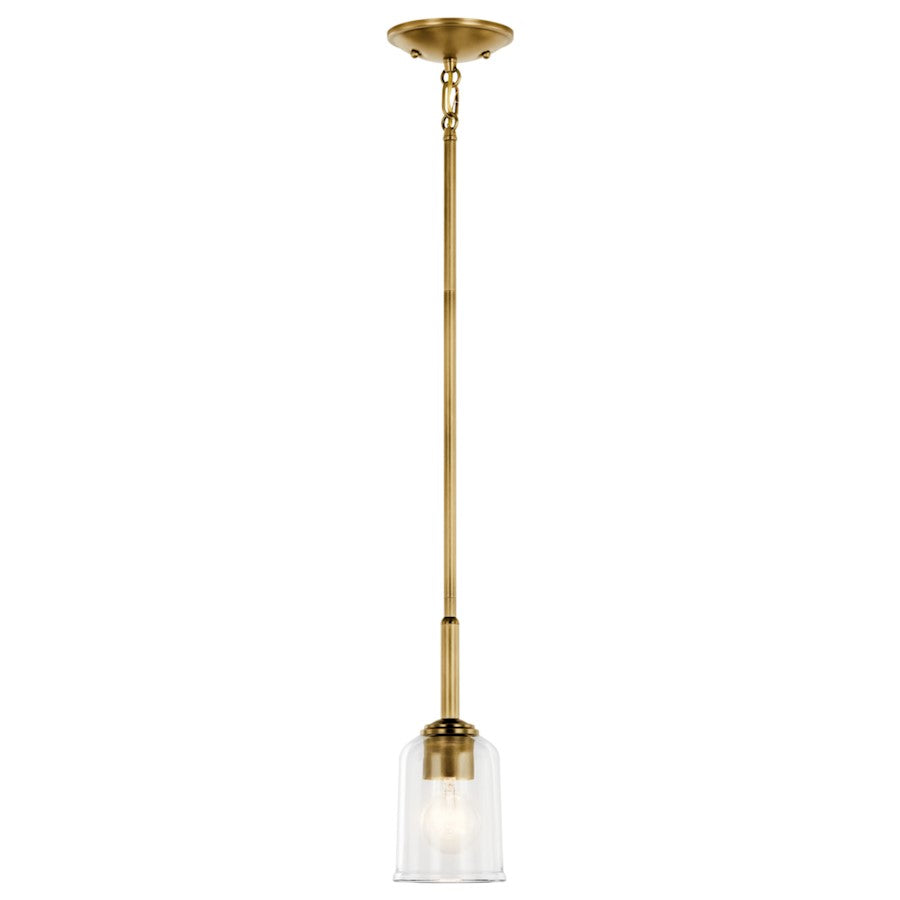 1 Light Bell 11.25" Mini Pendant, Brass