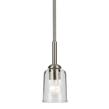 1 Light Bell 11.25" Mini Pendant, Nickel