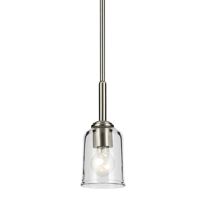 1 Light Bell 11.25" Mini Pendant, Nickel