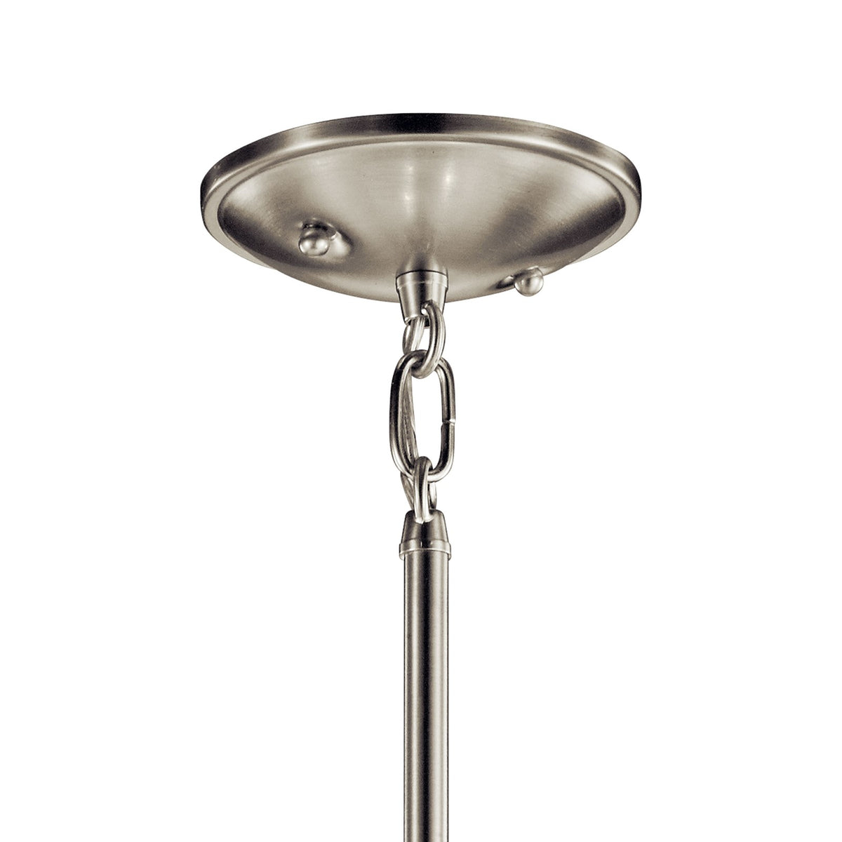 Kichler Shailene 14in 1-Light Semi Flush Mount | Transitional Brushed Nickel and White Micro-Fiber Satin Etched Glass | Living Room | Model 43675NI