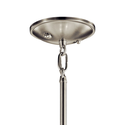 Kichler Shailene 14in 1-Light Semi Flush Mount | Transitional Brushed Nickel and White Micro-Fiber Satin Etched Glass | Living Room | Model 43675NI