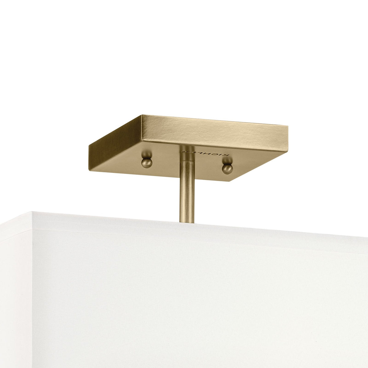 Kichler Shailene 18in 3-Light Semi-Flush Mount | Traditional Natural Brass and Clear Satin Etched Glass | Entryway & Hallway | Model 43693NBR