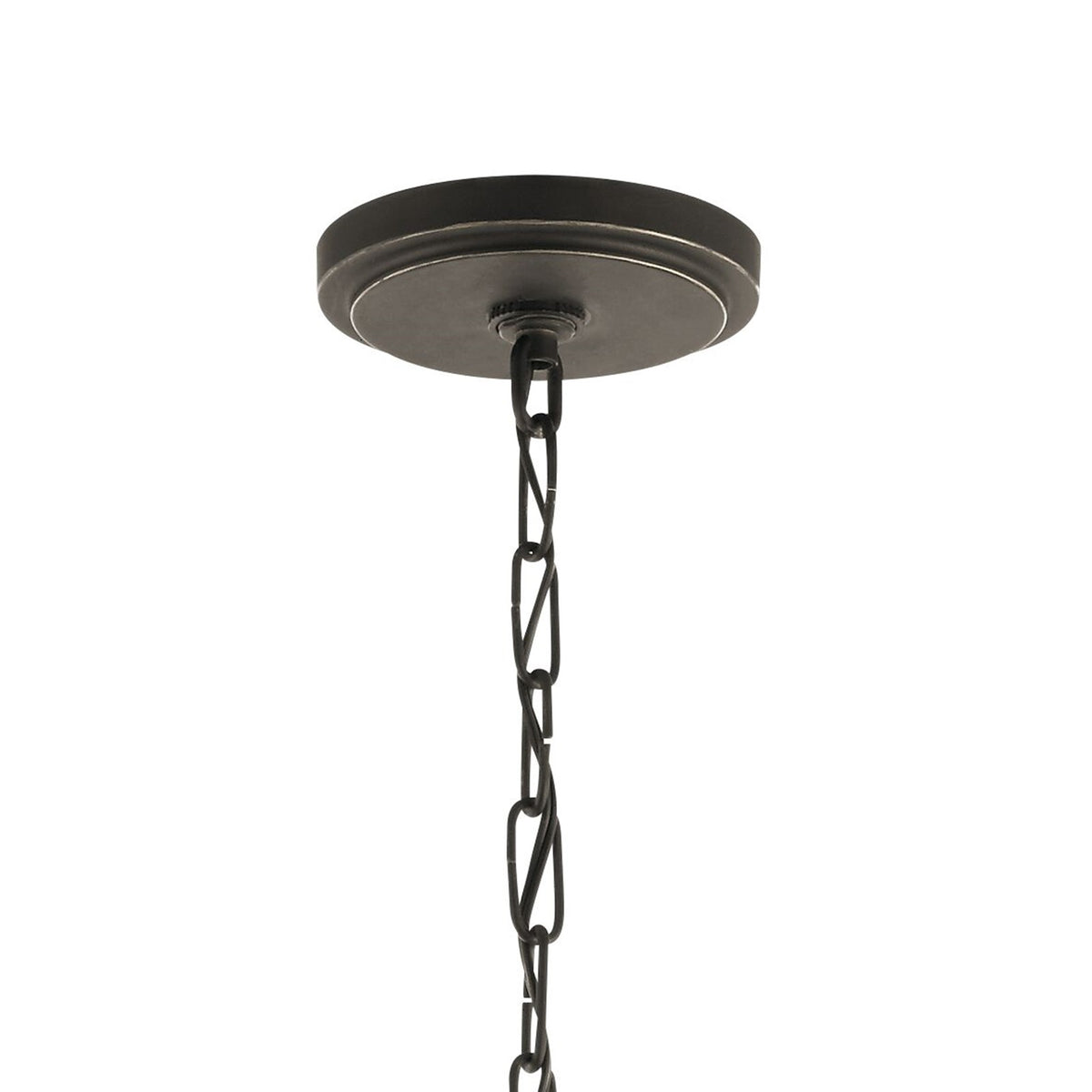 Kichler Aberdeen 28in 6-Light Chandelier | Rustic Olde Bronze and Piastra Glass | Dining Room & Living Room | 28 x 28 x 26 in | Model 43895OZ