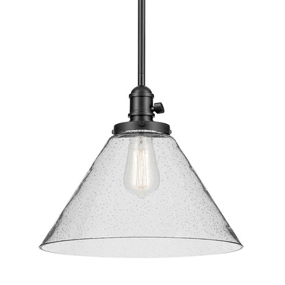 1 Light Cone 11.75" Pendant, Black