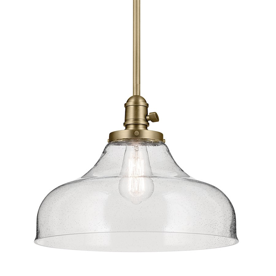 1 Light Cone 11.25" Pendant, Natural Brass