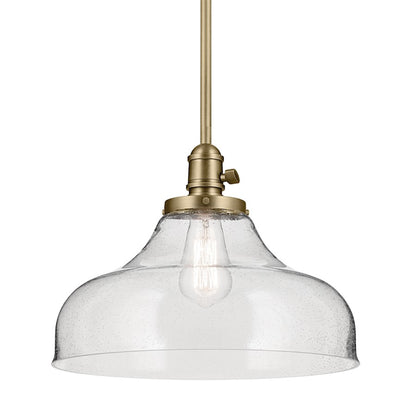 1 Light Cone 11.25" Pendant, Natural Brass