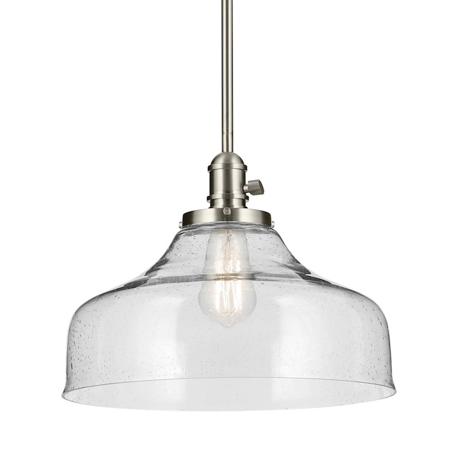 1 Light Cone 11.25" Pendant, Brushed Nickel