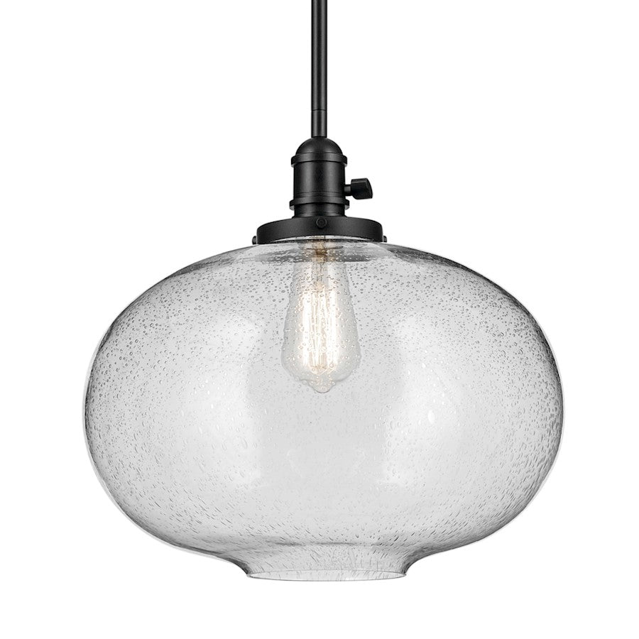 1 Light Globe 14" Pendant, Black