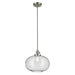 Kichler Avery 1 Light Globe 14" Pendant, Brushed Nickel/Clear - 43911NI