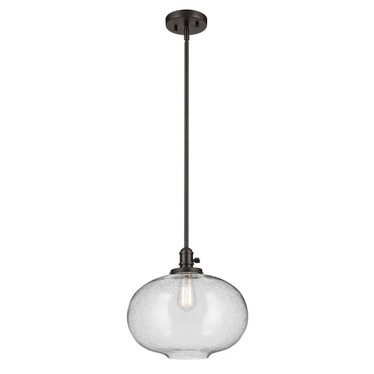 Kichler Avery 1 Light Globe 14" Pendant, Olde Bronze/Clear - 43911OZ