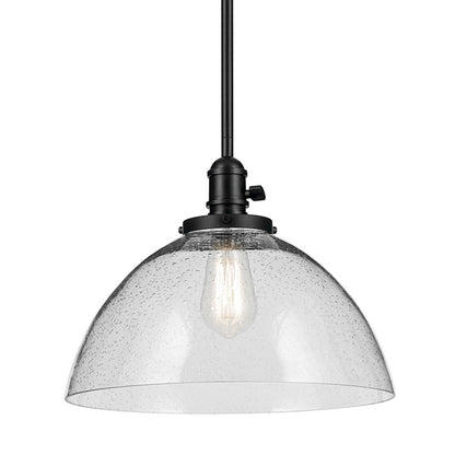 1 Light Dome 11" Pendant, Black