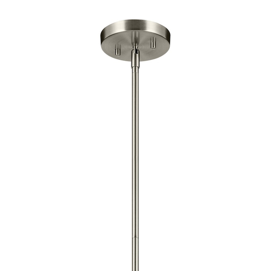 1 Light Dome 11" Pendant, Brushed Nickel