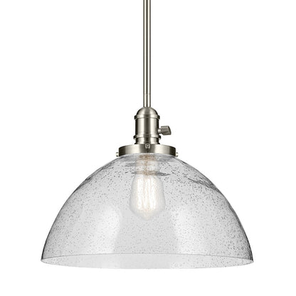 1 Light Dome 11" Pendant, Brushed Nickel